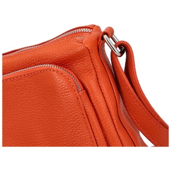 Dámská kožená crossbody kabelka sytě oranžová - ItalY Bandit