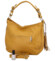 Dámská kožená kabelka přes rameno tmavě žlutá - Delami Fineska