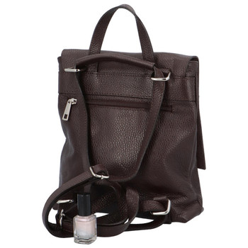 Dámský kožený batůžek kabelka tmavě hnědý - ItalY Francesco Small