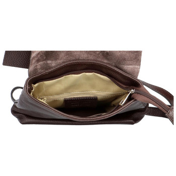 Dámský kožený batůžek kabelka tmavě hnědý - ItalY Francesco Small