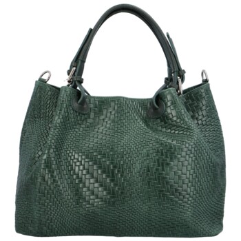 Dámská kožená kabelka tmavě zelená - Delami Minestra