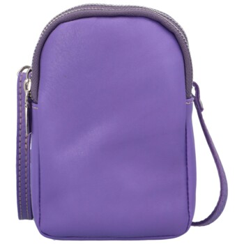 Dámské kožené crossbody pouzdro fialové - Delami Valli