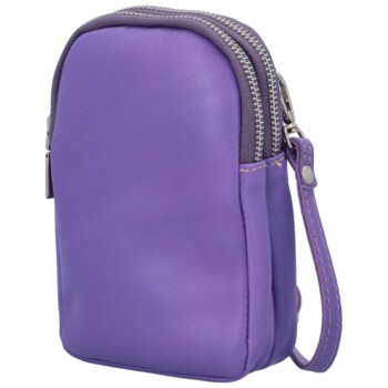 Dámské kožené crossbody pouzdro fialové - Delami Valli
