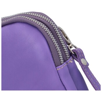 Dámské kožené crossbody pouzdro fialové - Delami Valli