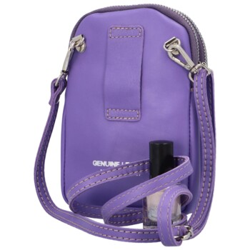Dámské kožené crossbody pouzdro fialové - Delami Valli
