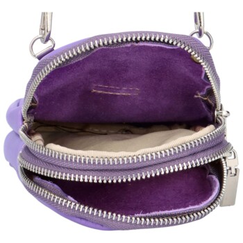 Dámské kožené crossbody pouzdro fialové - Delami Valli