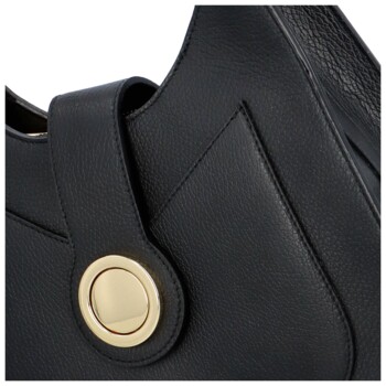 Dámská kožená kabelka na rameno černá - Delami Vera Pelle Andaroi