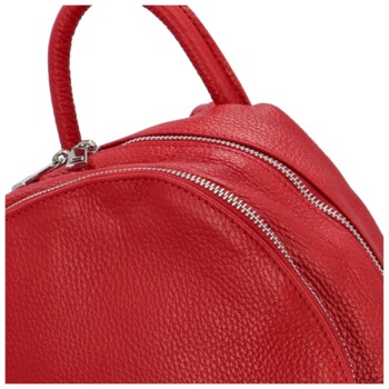 Dámský kožený batůžek červený - Delami Vera Pelle Elissen