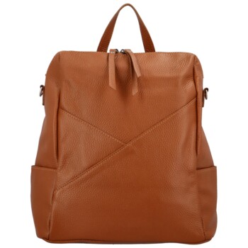 Dámský kožený batoh světle hnědý - Delami Rossan