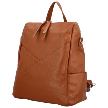 Dámský kožený batoh světle hnědý - Delami Rossan