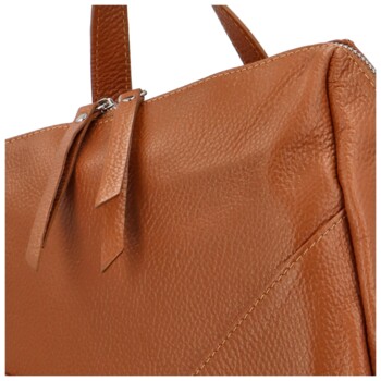 Dámský kožený batoh světle hnědý - Delami Rossan