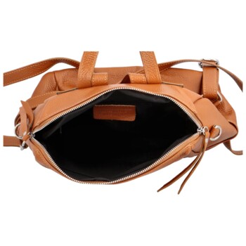 Dámský kožený batoh světle hnědý - Delami Rossan