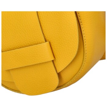 Dámská kožená crossbody kabelka žlutá - Delami Ylla
