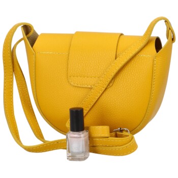 Dámská kožená crossbody kabelka žlutá - Delami Ylla