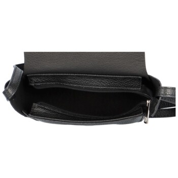 Dámská kožená crossbody kabelka černá - Delami Ylla