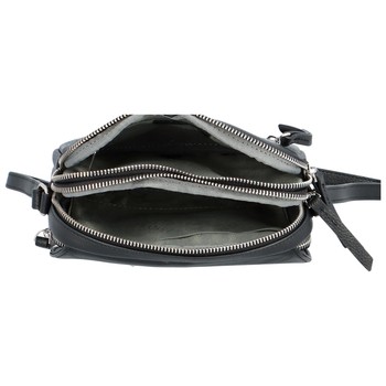 Dámská kožená crossbody kabelka černá - Katana Yeiny