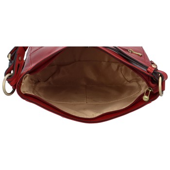 Dámská kožená kabelka přes rameno tmavě červená - Katana Oasis