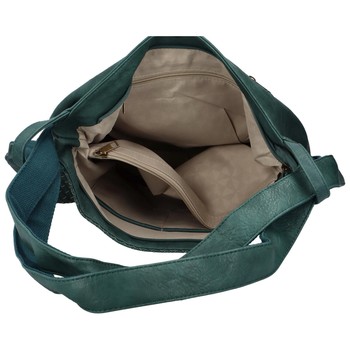 Velká dámská kabelka přes rameno zelenomodrá - Paolo Bags Jayruti