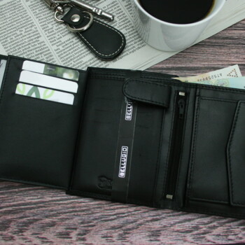 Pánská kožená peněženka černá - Bellugio Alec