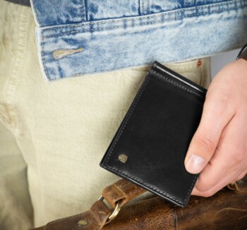 Pánská kožená peněženka/dolarovka černá - Rovicky Effron