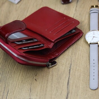 Dámská kožená peněženka červená - Gregorio Longia