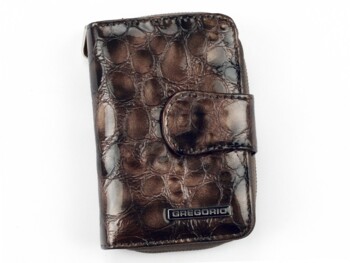Dámská kožená peněženka šedo/hnědá - Gregorio Verrys