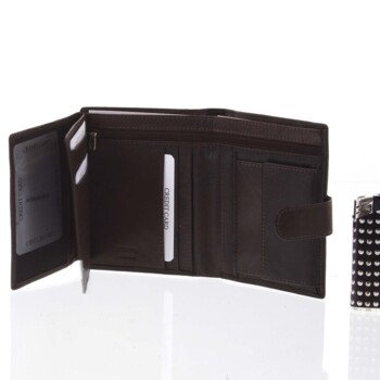 Pánská kožená peněženka hnědá matná - Diviley Kevix