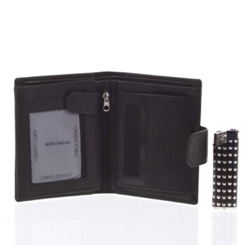 Pánská kožená peněženka černá - Diviley Kevix 1