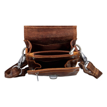 Pánská kožená crossbody taška hnědá - GreenWood Upton