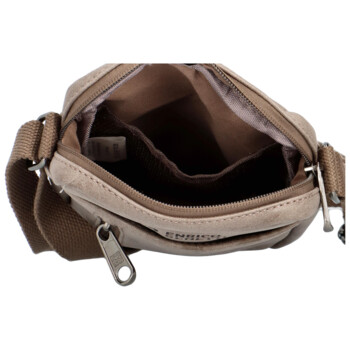 Malá pánská crossbody taška taupe - Enrico Benetti Damterr