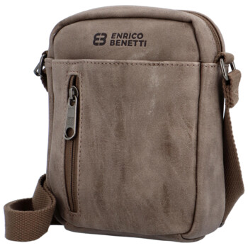 Malá pánská crossbody taška taupe - Enrico Benetti Damterr