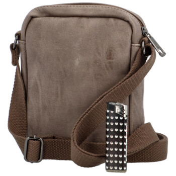 Malá pánská crossbody taška taupe - Enrico Benetti Damterr