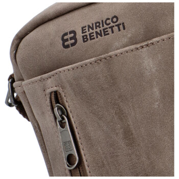Malá pánská crossbody taška taupe - Enrico Benetti Damterr