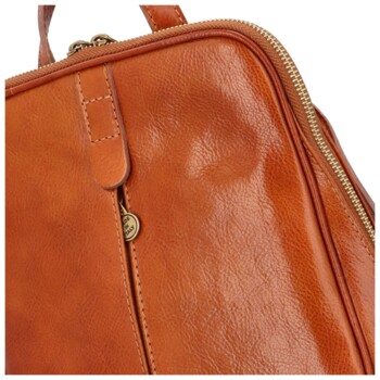 Dámský kožený batoh koňakový - Delami Vera Pelle Liviena
