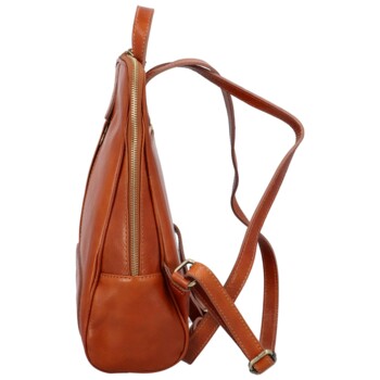 Dámský kožený batoh koňakový - Delami Vera Pelle Liviena