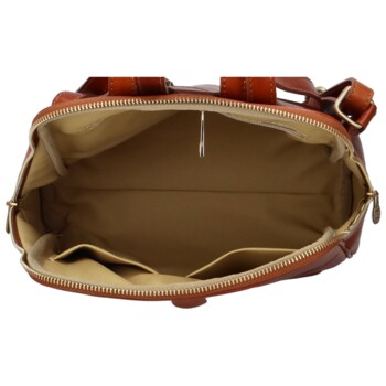 Dámský kožený batoh koňakový - Delami Vera Pelle Liviena