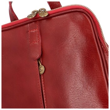 Dámský kožený batoh červený - Delami Vera Pelle Liviena