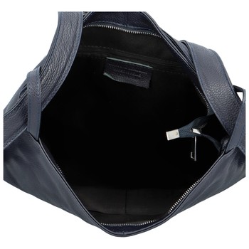 Dámská kožená kabelka přes rameno tmavě modrá - ItalY Armáni Medium