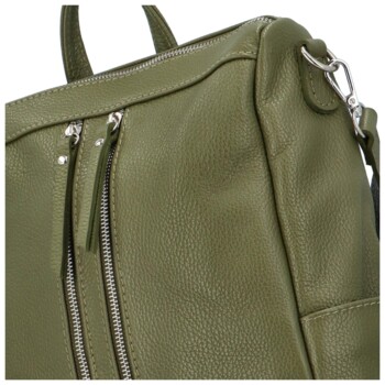 Dámský kožený batoh zelený - Delami Vera Pelle Randr
