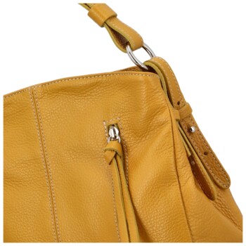 Dámská kožená kabelka žlutá - Delami Vera Pelle Minariana