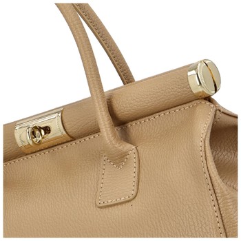 Módní originální dámská kožená kabelka do ruky camel - ItalY Hila