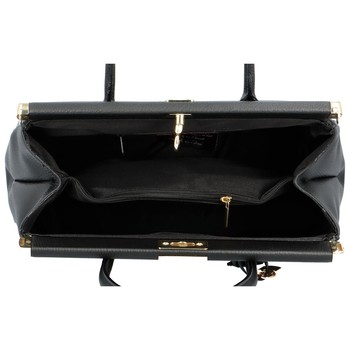 Módní originální dámská kožená kabelka do ruky černá - ItalY Hila
