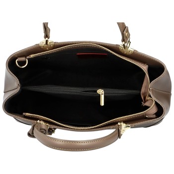 Originální dámská kožená kabelka tmavá taupe - ItalY Mattie New