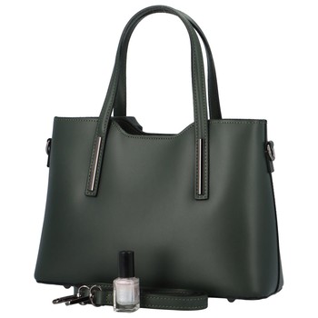 Menší kožená kabelka tmavě zelená - ItalY Alex New