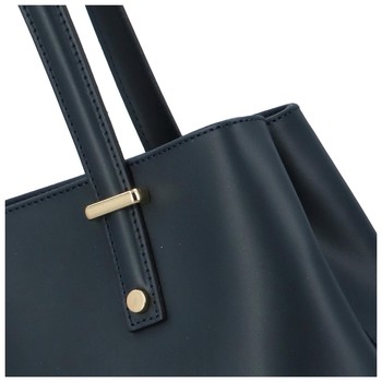 Exkluzivní dámská kožená kabelka tmavě modrá - ItalY Logistilla New