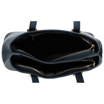 Exkluzivní dámská kožená kabelka tmavě modrá - ItalY Logistilla New