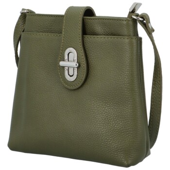 Dámská kožená crossbody kabelka khaki - ItalY Laira