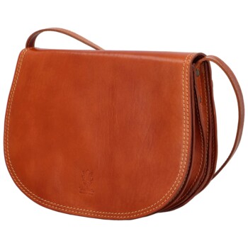 Dámská kožená crossbody koňaková - Delami Linda