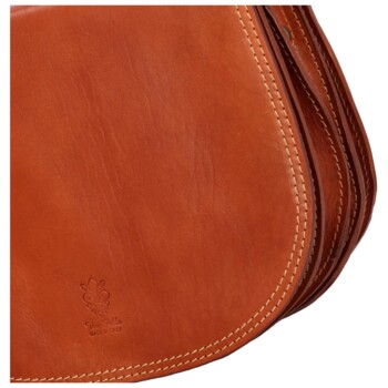 Dámská kožená crossbody koňaková - Delami Linda