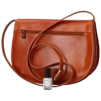 Dámská kožená crossbody koňaková - Delami Linda